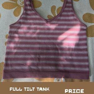 Full Tilt Mauve Striped Tank Top